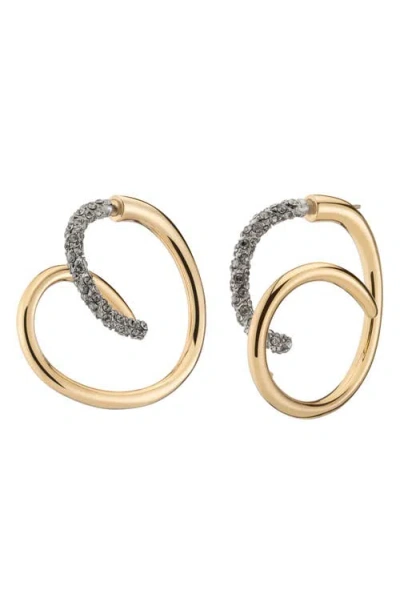Demarson Bowery Pavé Swirl Earrings In Gray