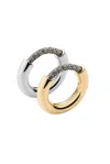 Demarson Bracie Stackable Ring Set In Gold  Silver  & Crystal