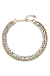 Demarson Bronx Double Chain Necklace In Multi