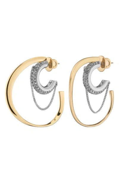 Demarson Callie Pavé Hoop Earrings In Gold