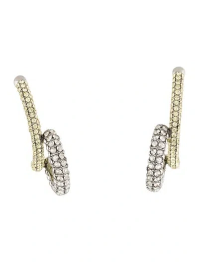 Pre-owned Demarson Crsytal Spiral Hoop Earrings In Multi