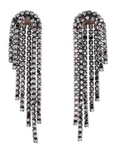 Pre-owned Demarson Crystal Ariel Earrings In Multi