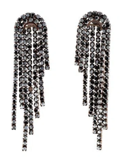 Pre-owned Demarson Crystal Ariel Earrings In Silver