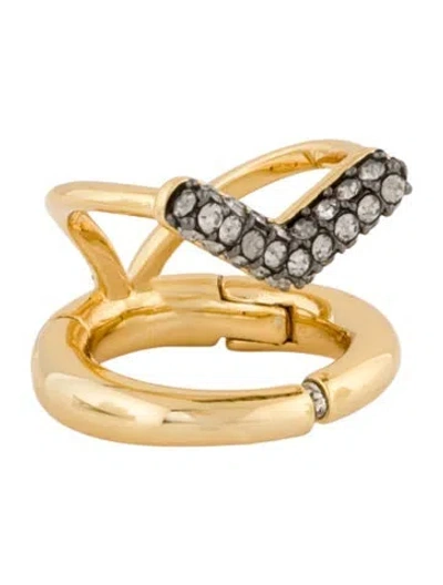 Pre-owned Demarson Crystal Karina Nail-crown Ring In Multi