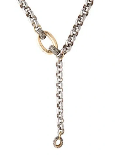 Pre-owned Demarson Crystal Liberty Chain Lavalier Necklace, 20.5" In Clear