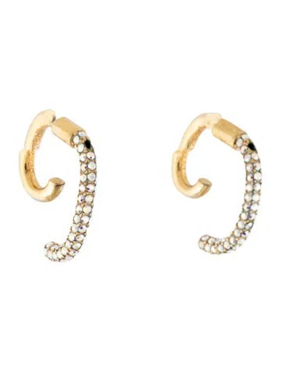 Pre-owned Demarson Crystal Luna Pavé Drop Earrings In Multicolor