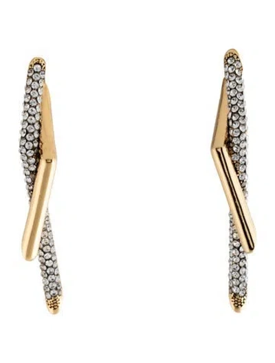 Pre-owned Demarson Crystal Neptune Drop Earrings In Clear