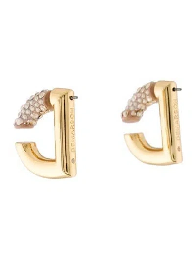 Pre-owned Demarson Crystal Nude Dash Earrings In Transparent