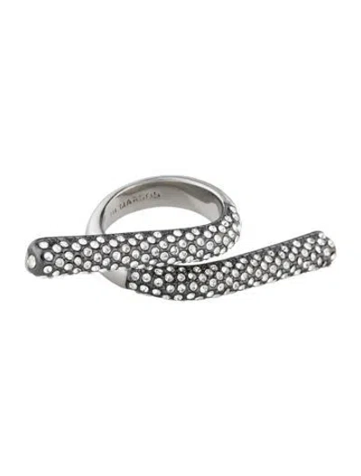 Pre-owned Demarson Crystal Onika Pavé Cocktail Ring In Transparent