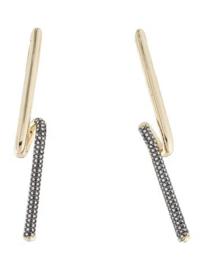 Pre-owned Demarson Crystal Onika Pavé Drop Earrings In Transparent