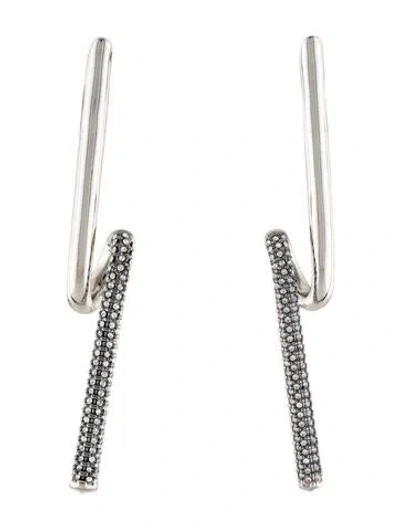 Pre-owned Demarson Crystal Pave Onika Earrings In Multi