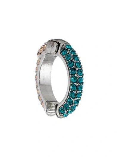 Pre-owned Demarson Crystal Single Ear Cuff In Multi