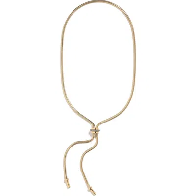 Demarson Elorie Cubic Zirconia Bolo Necklace In Gold
