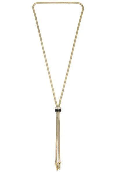 Demarson Emerie Slider Necklace In 12k Shiny Gold  Jet  & Crystal