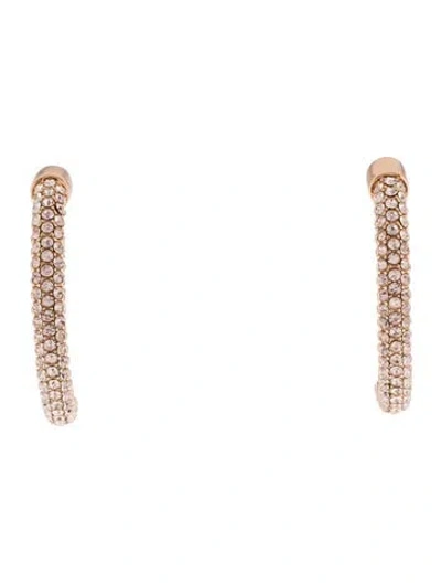 Pre-owned Demarson Enamel & Crystal Luna Earrings In Pink