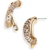 Demarson Karlie Crystal Drop Earrings In Gold/clear/crystal Velvet