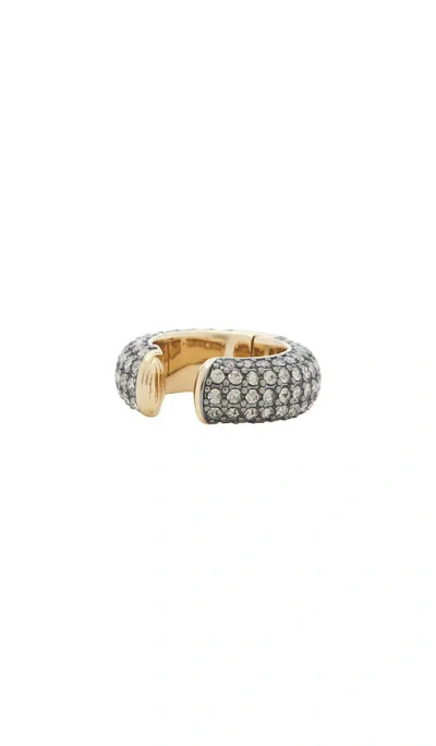 Demarson Lili Pave Ear-cuff 2.0 In Gold