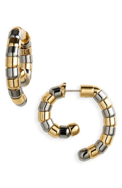 Demarson Luna Rumi Beaded Convertible Earrings In Gold/silver
