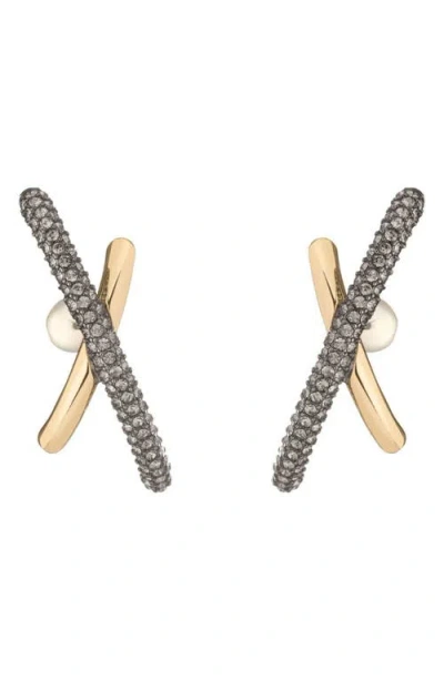 Demarson Marnie Crystal Pavé Earrings In Gold