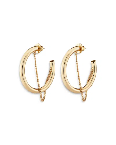Demarson Miley Chain Accent Hoop Earrings In 12k Gold Plated