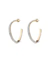 Demarson Mini Calypso Curve Crystal Hoop Earrings In Silver/gold