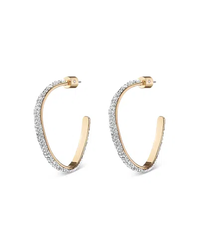 DEMARSON MINI CALYPSO PAVE SCULPTURAL HOOP EARRINGS IN 12K GOLD PLATED