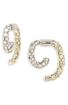 Demarson Luna Pave Front To Back Earrings In Metallic