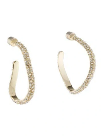 Pre-owned Demarson Mini Pave Calypso Hoop Earrings In Transparent