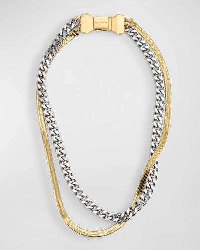 Demarson Nadine Layered Two-tone Necklace In Gold