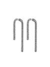 Demarson New York 12k White Gold Celeste Crystal Earrings In Silver