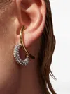 Demarson New York Marisa Pave Crystal Curved Earrings In Gold