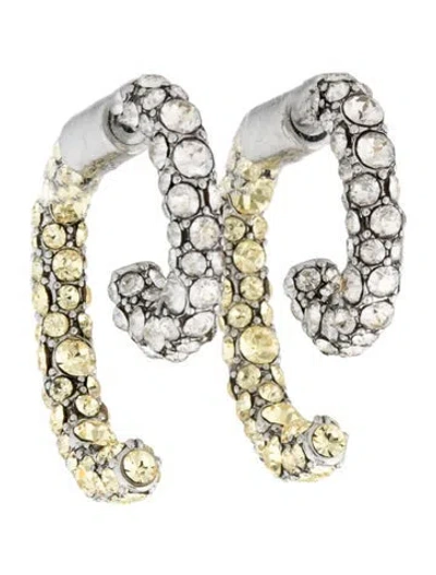 Pre-owned Demarson Pavé Crystal Drop Earrings In Multicolor