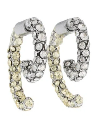 Pre-owned Demarson Pavé Crystal Drop Earrings In Multicolor