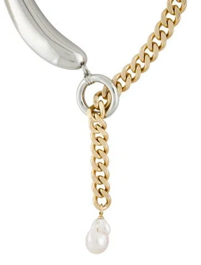 Pre-owned Demarson Pearl Chain Necklace, 20.25" In Multi