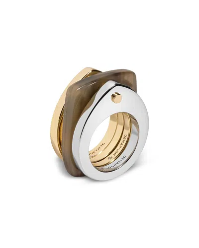 Demarson Primo Stack Trio Ring Set In Gold