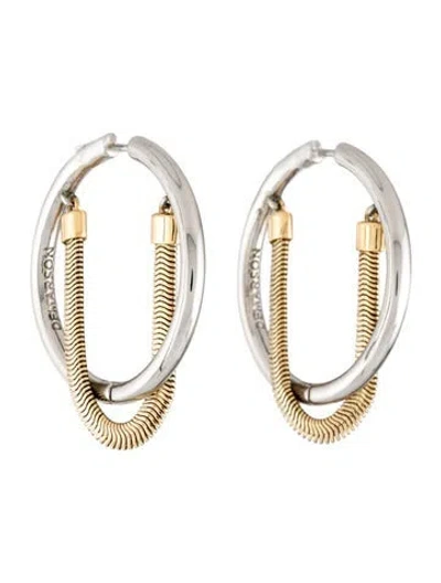 Pre-owned Demarson Riley Snake Chain Hoop Earrings In Multi