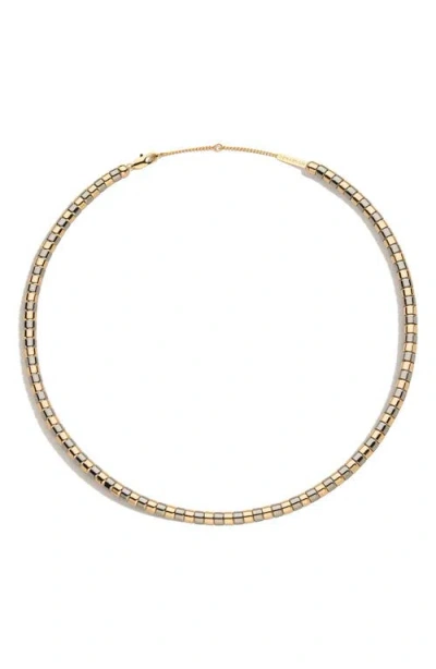 Demarson Rumi Two-tone Bead Necklace In Gold/silver