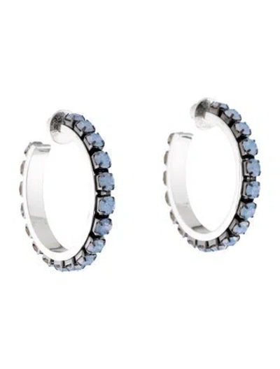 Pre-owned Demarson Sarah Hoop Earrings In Blue