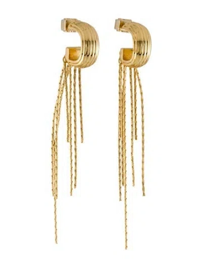Pre-owned Demarson Tassel Huggie Drop Earrings In Multi