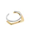 Demarson Tina Geometric Double Row Cuff Bracelet In Two Tone
