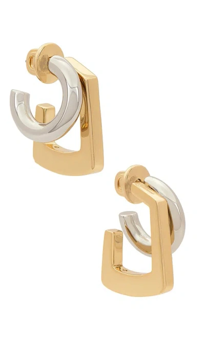 Demarson Tina Hoops Earrings In 12k Shiny Gold & Silver