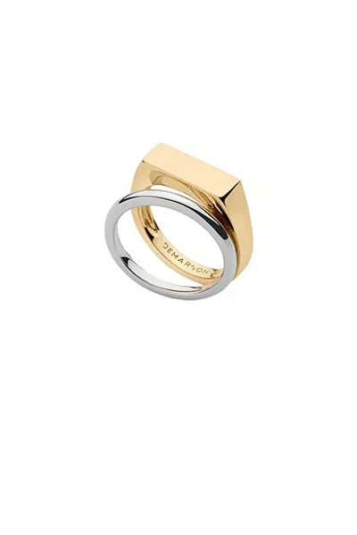 Demarson Tina Pinky Signet Ring In Gold & Silver