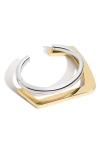 Demarson Tina Geometric Double Row Cuff Bracelet In Gold