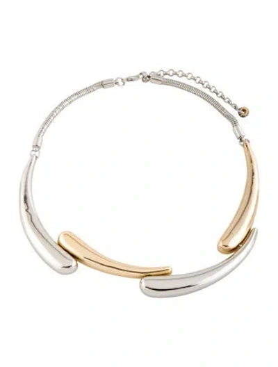 Pre-owned Demarson Two Tone Aries Collar Necklace, 20" In Multicolor