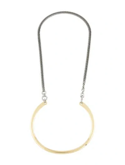 Pre-owned Demarson Two Tone Collar Necklace, 16" In Multi