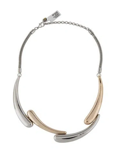 Pre-owned Demarson Two-tone Aries Necklace, 17" In Multi