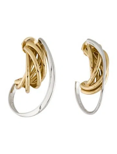 Pre-owned Demarson Two-tone Chelsea Hoop Earrings In Multi