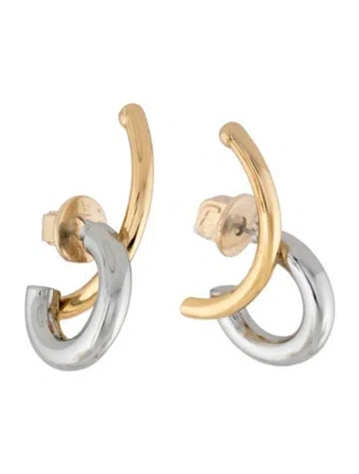 Pre-owned Demarson Two-tone Marisa Hoop Earrings In Multicolor