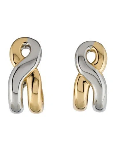 Pre-owned Demarson Two-tone Odell Hoop Earrings In Multi
