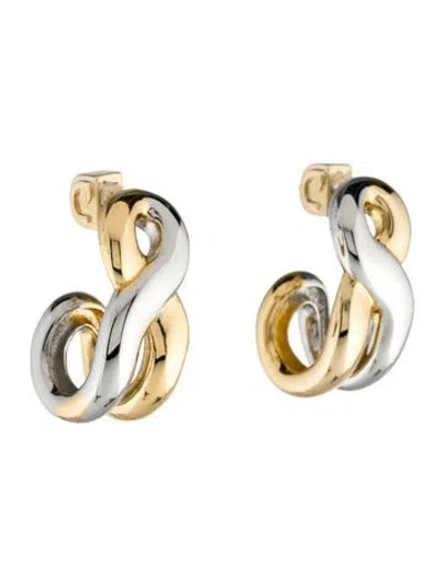 Pre-owned Demarson Two-tone Odell Hoop Earrings In Multicolor